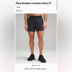 Pace Breaker Linerless Short Sz M